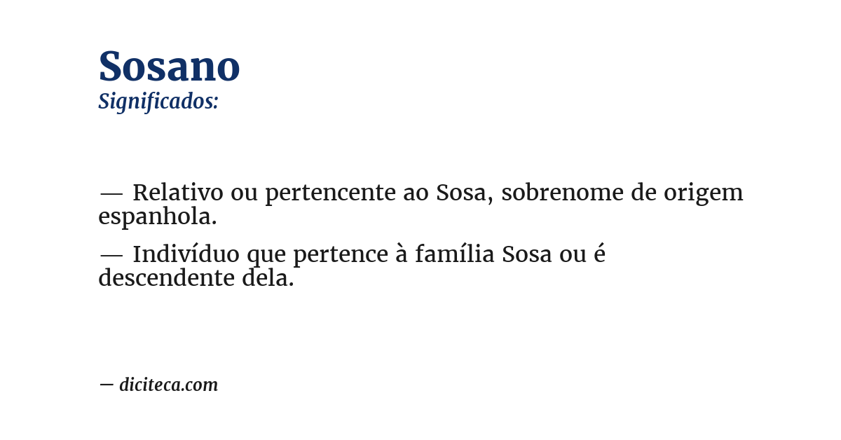 Significado de sosano