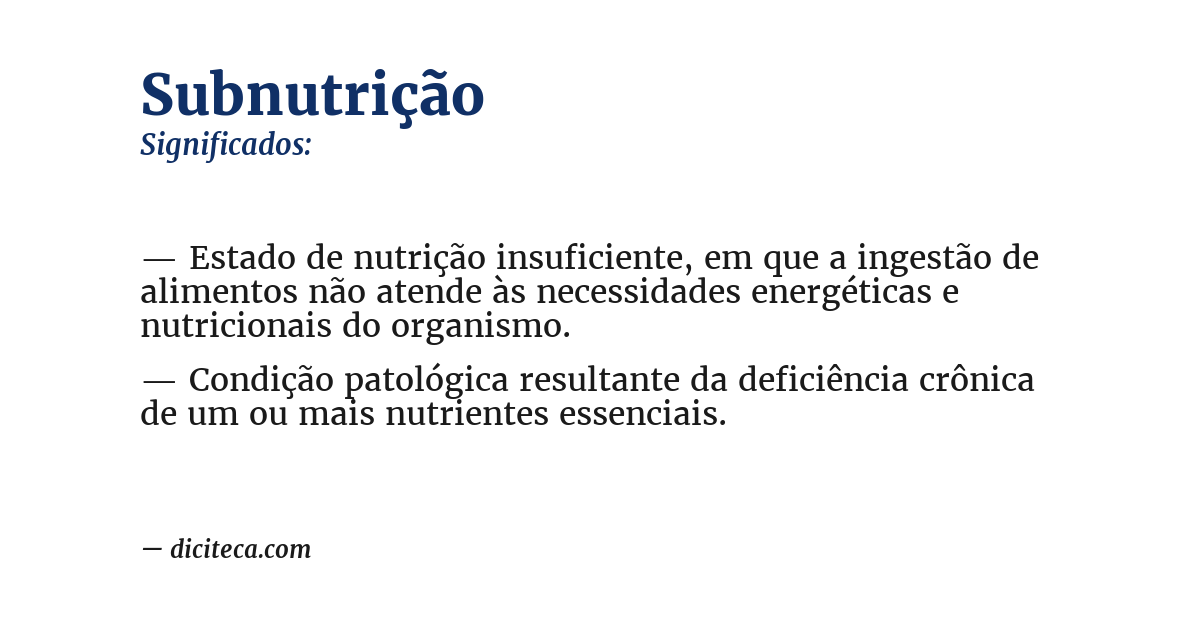 Significado de subnutrição