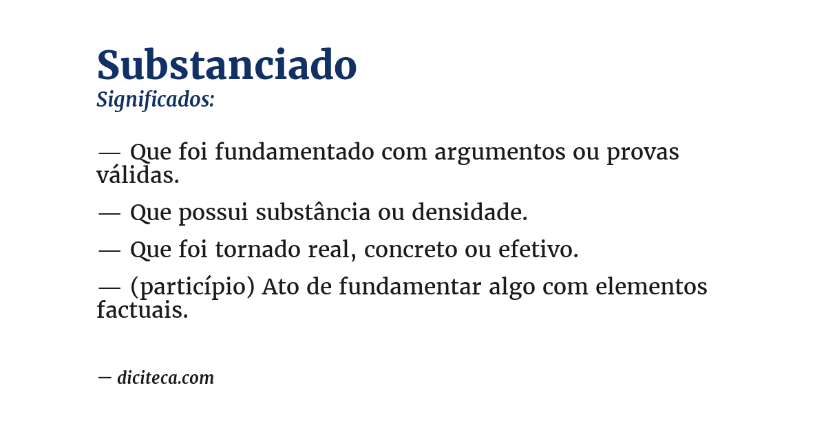 Significado de substanciado