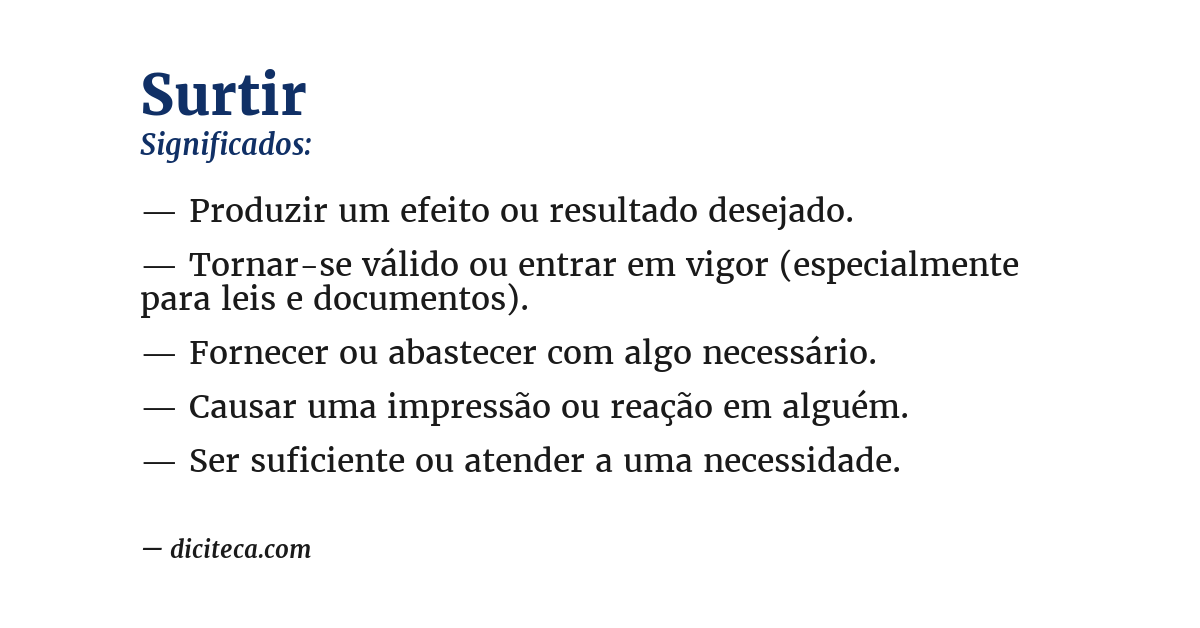 Significado de surtir