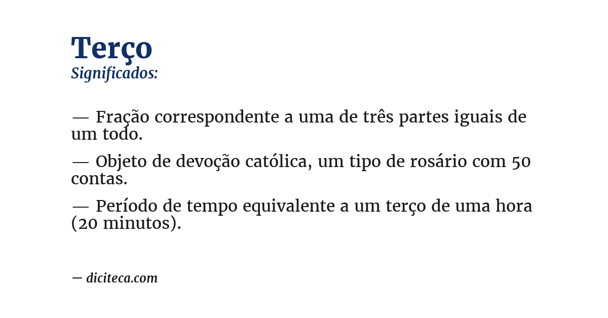 Significado de terço