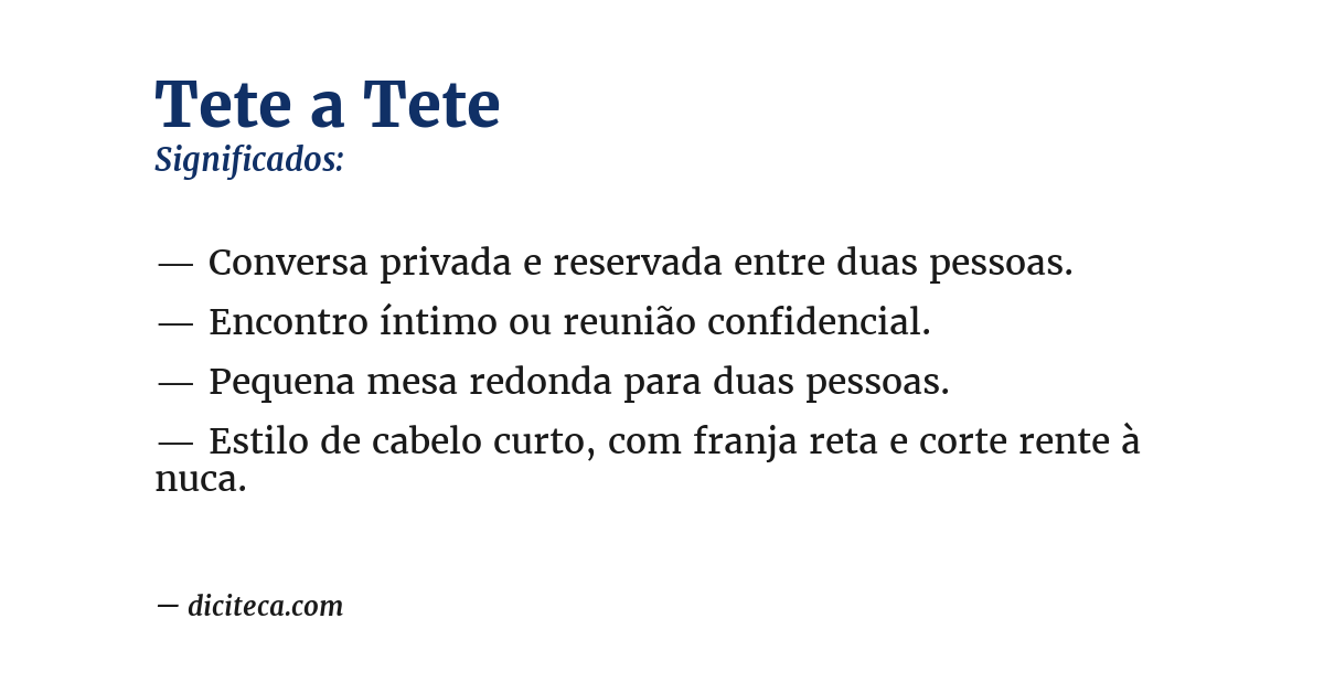Significado de tete a tete