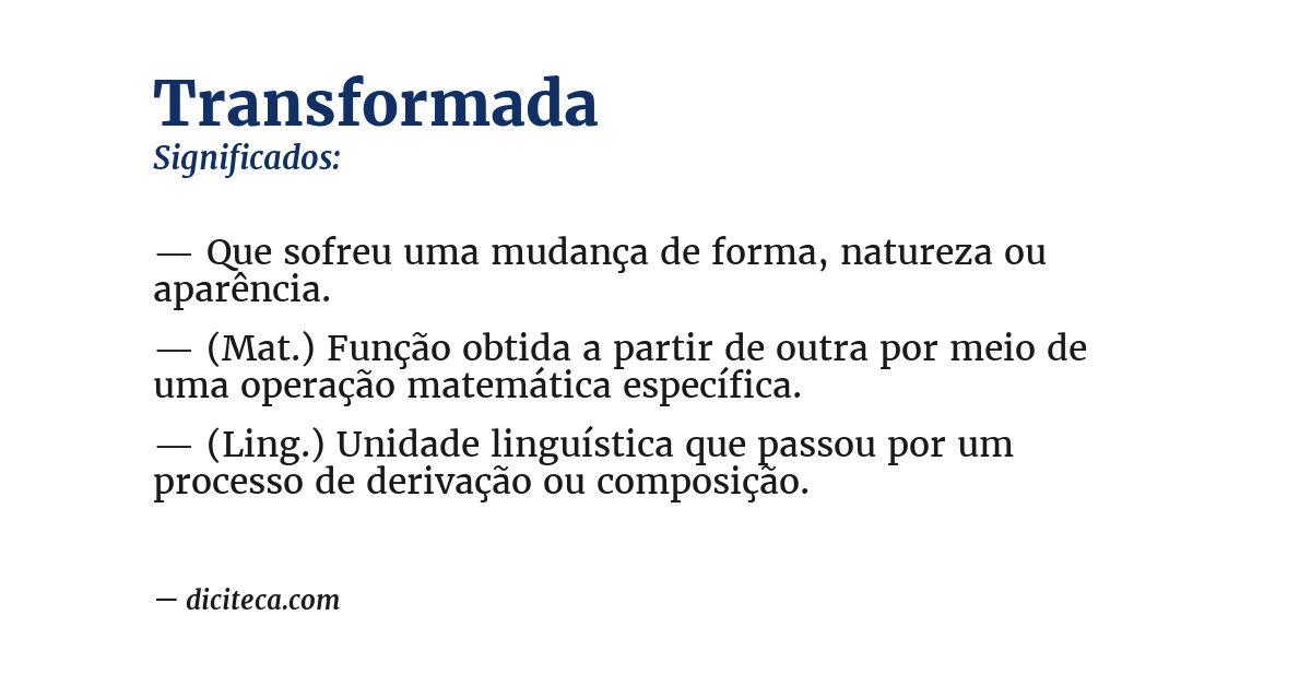 Significado de transformada