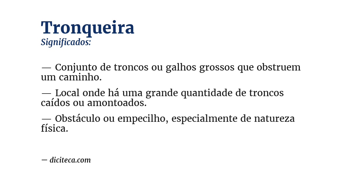 Significado de tronqueira