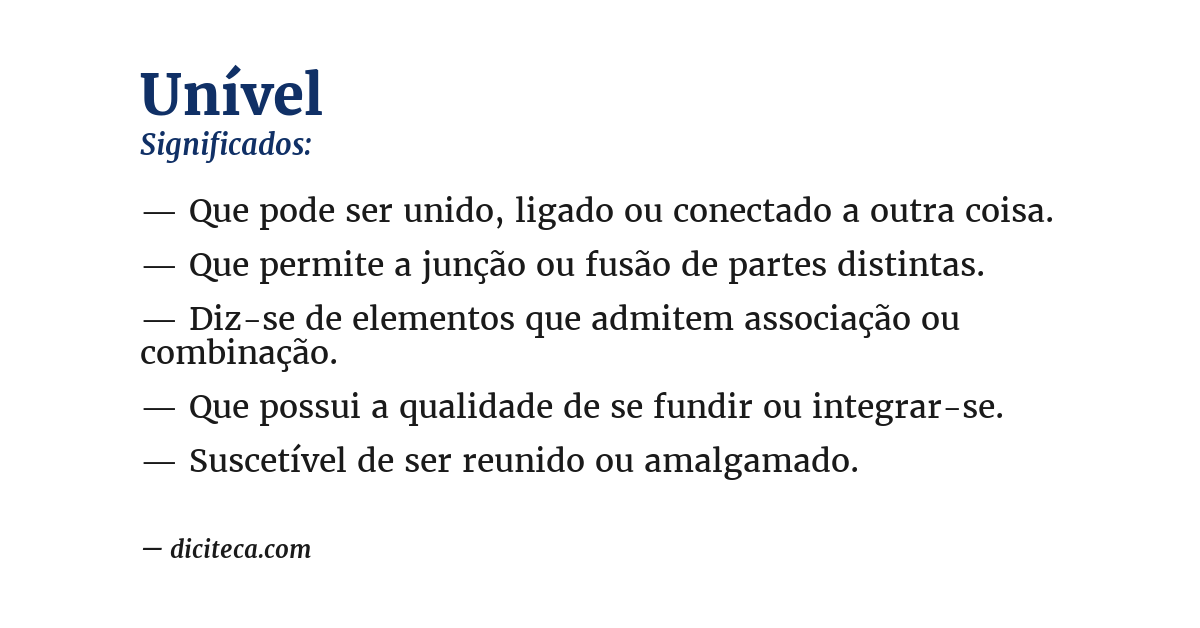 Significado de unível