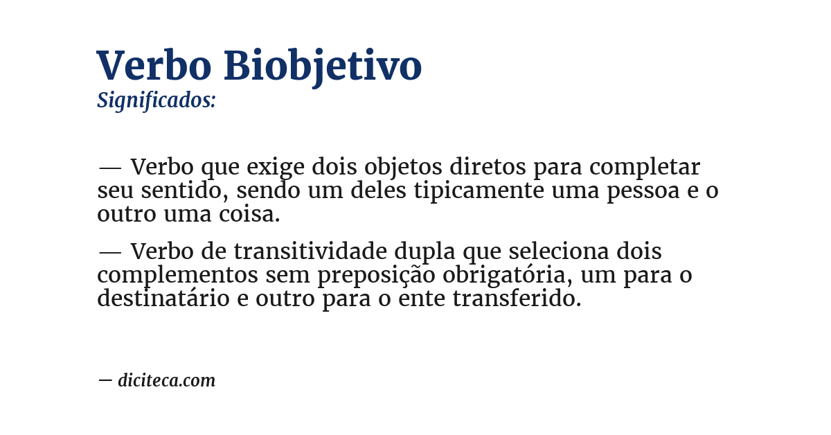 Significado de verbo biobjetivo