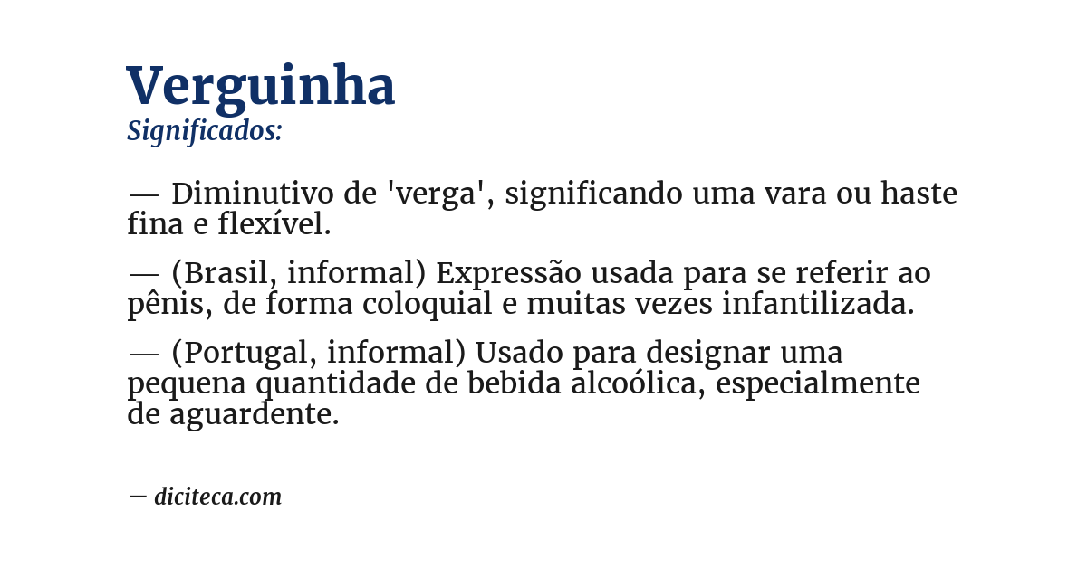 Significado de verguinha