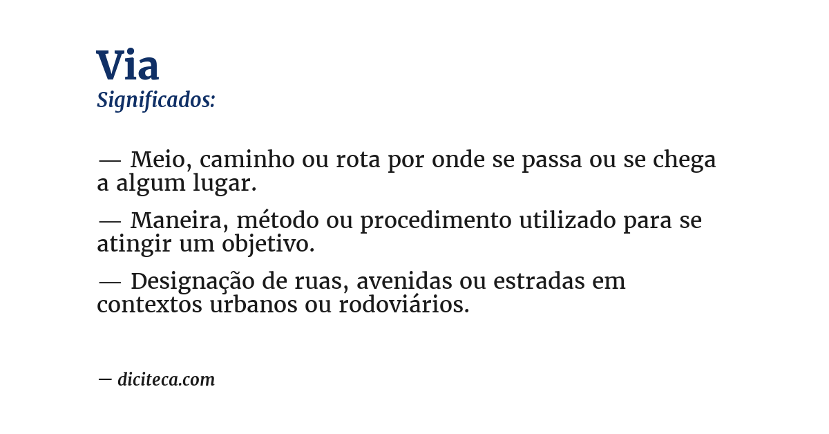 Significado de via