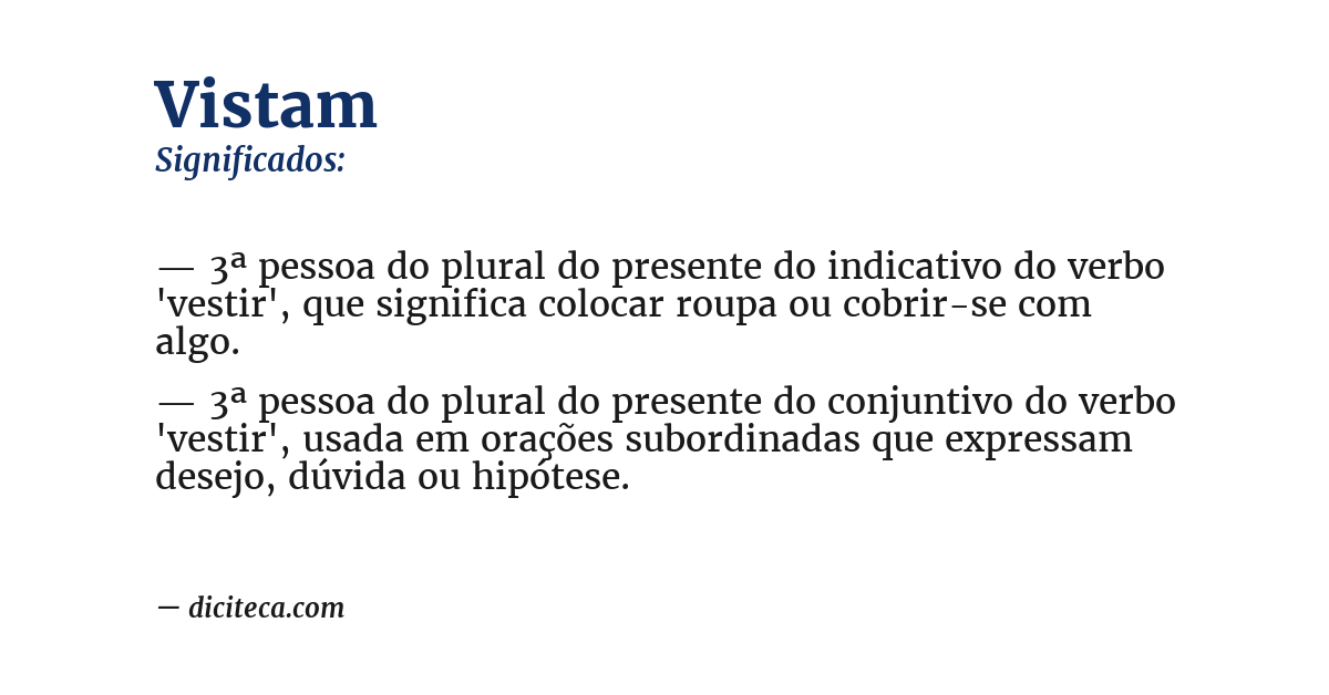 Significado de vistam