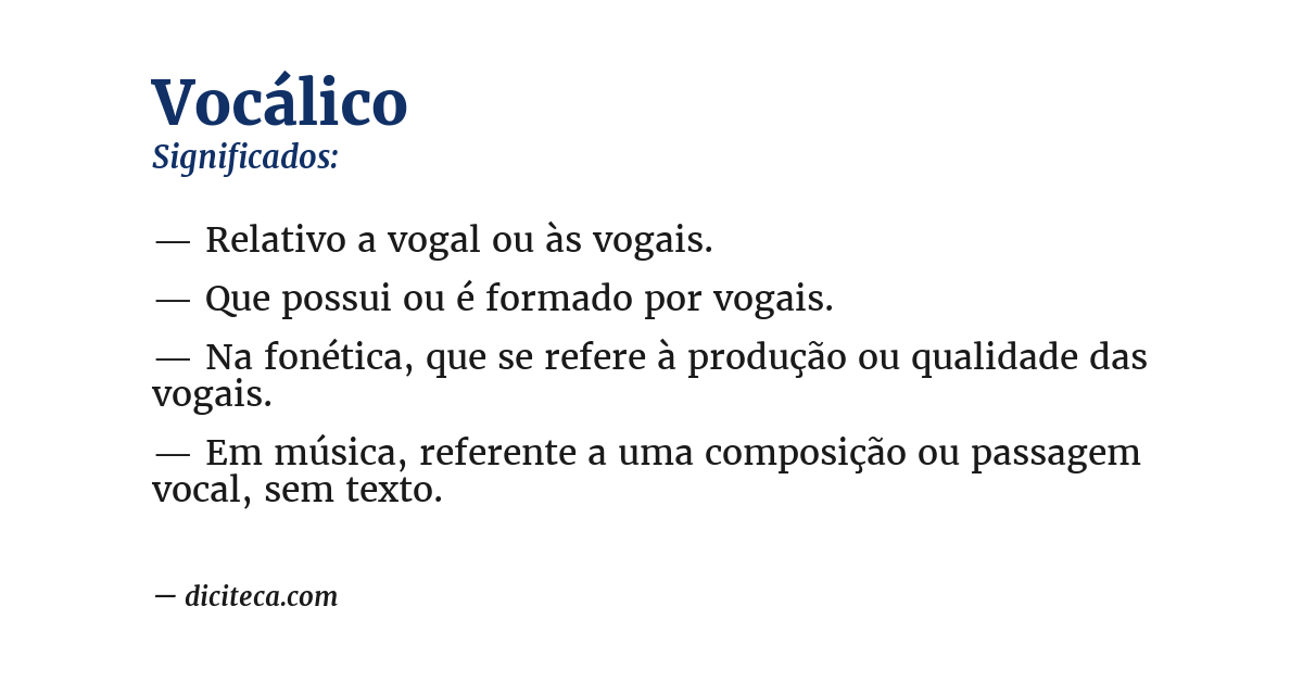 Significado de vocálico