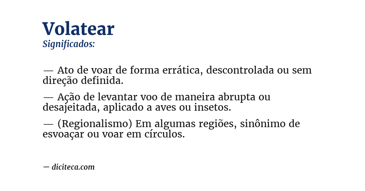 Significado de volatear