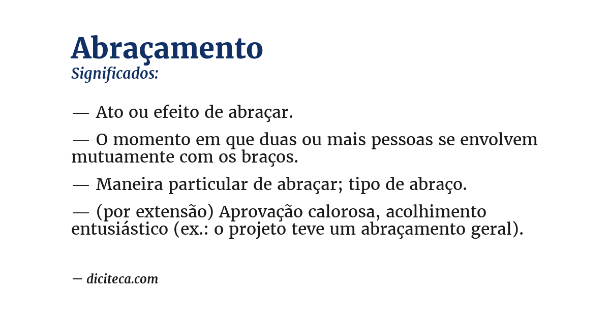 Significado de abraçamento