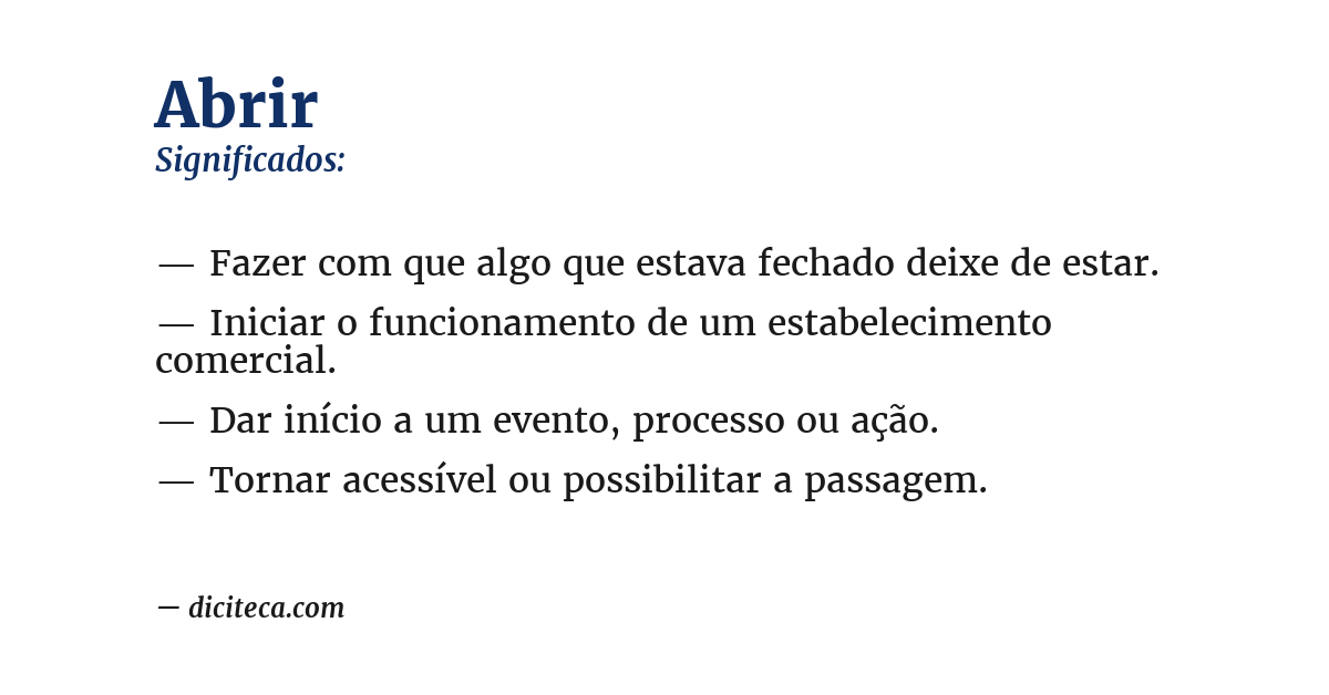Significado de abrir