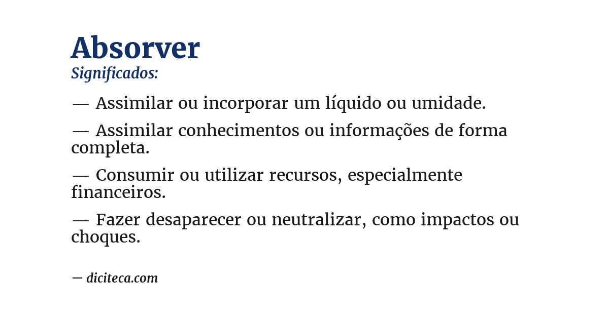 Significado de absorver
