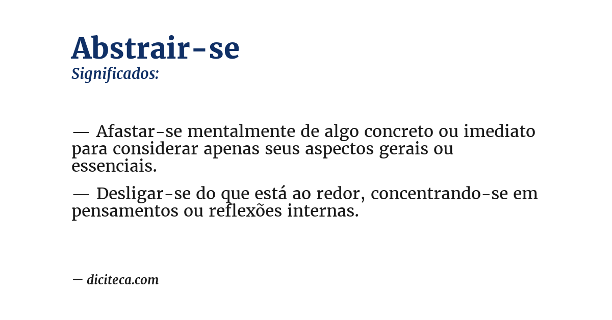 Significado de abstrair-se