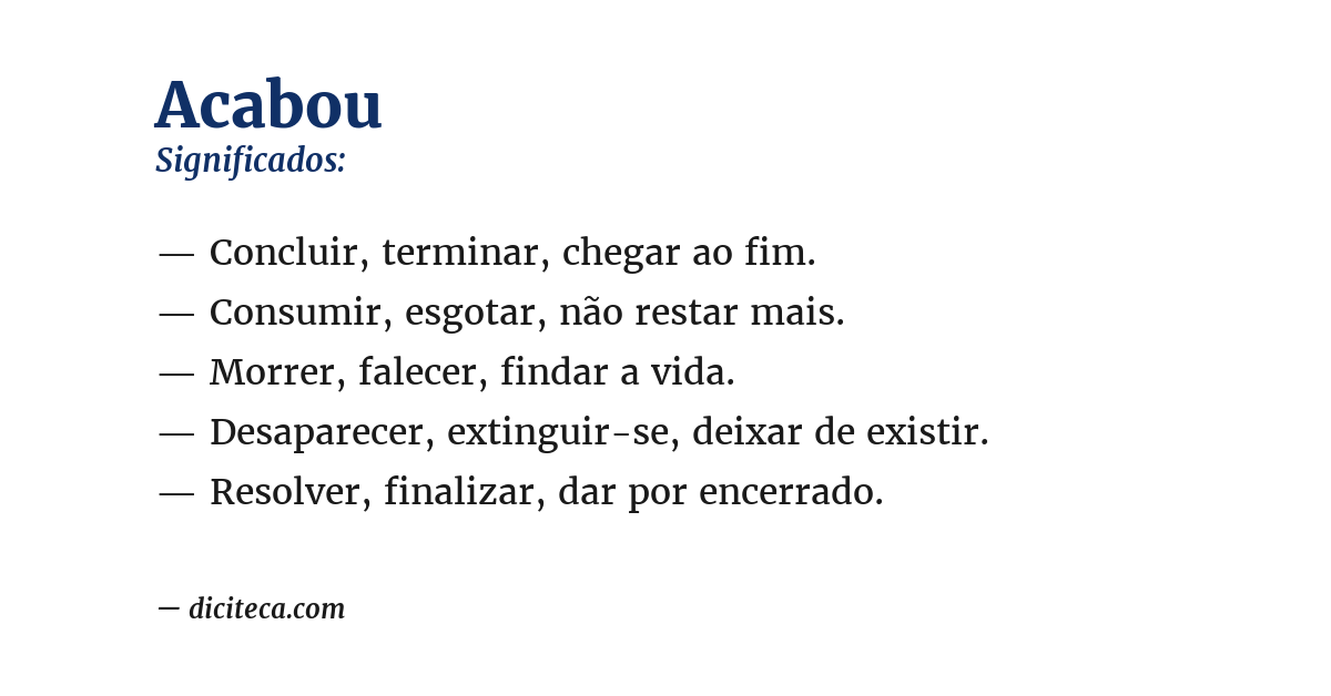Significado de acabou