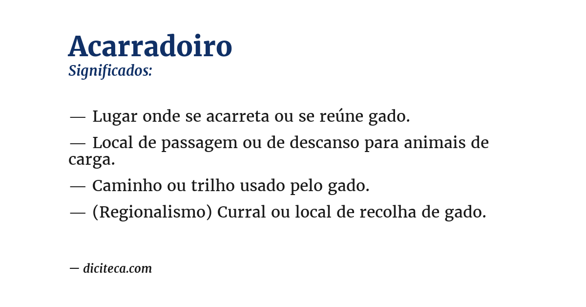 Significado de acarradoiro