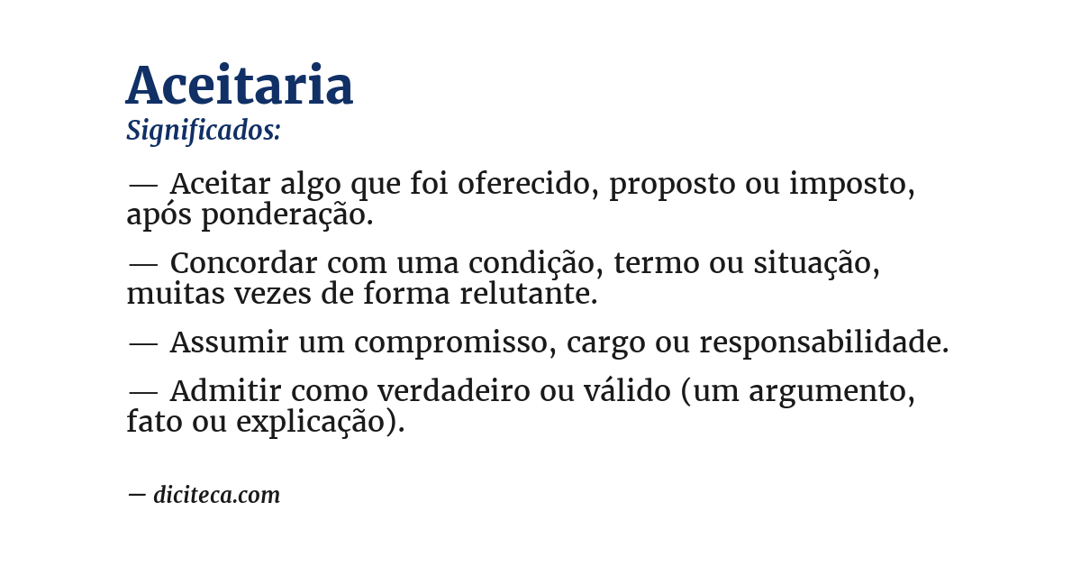 Significado de aceitaria