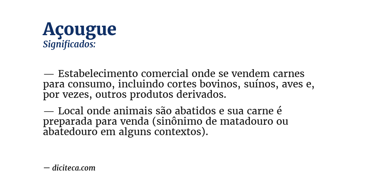 Significado de açougue