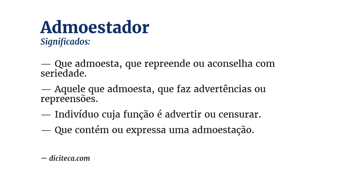 Significado de admoestador