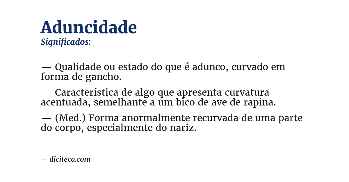 Significado de aduncidade