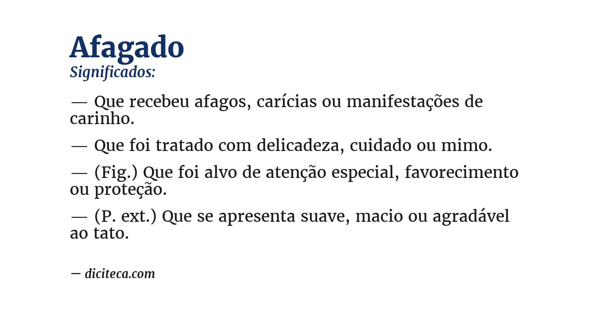 Significado de afagado