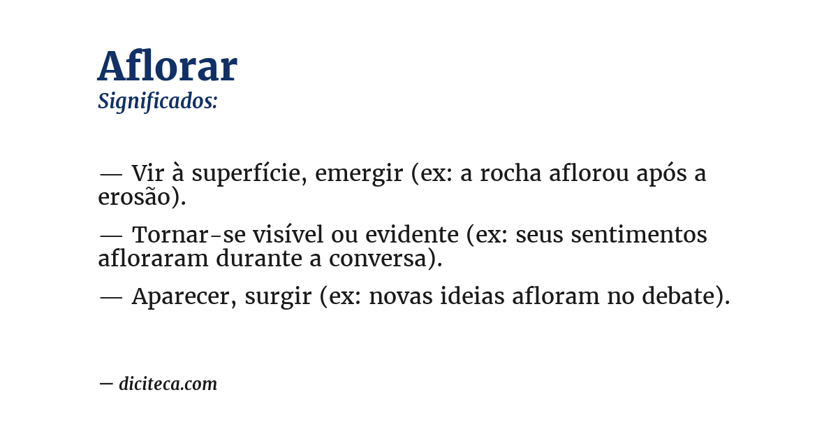 Significado de aflorar