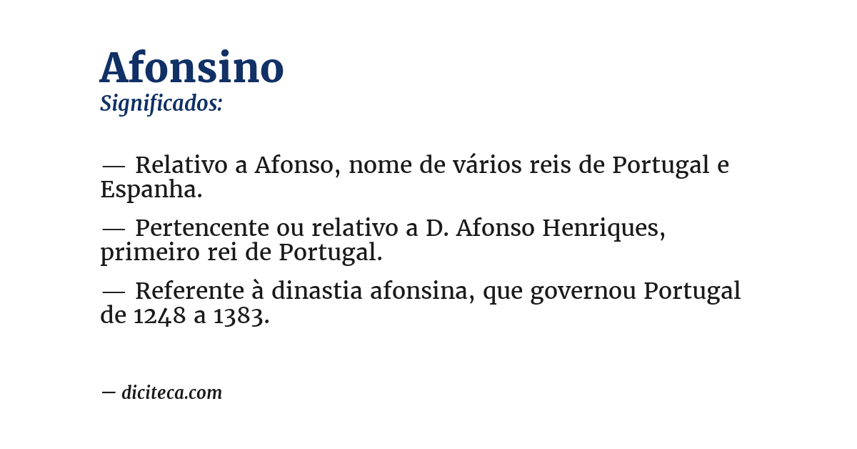 Significado de afonsino