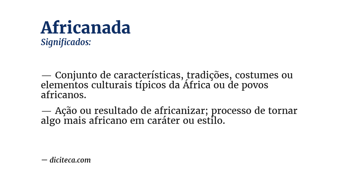 Significado de africanada