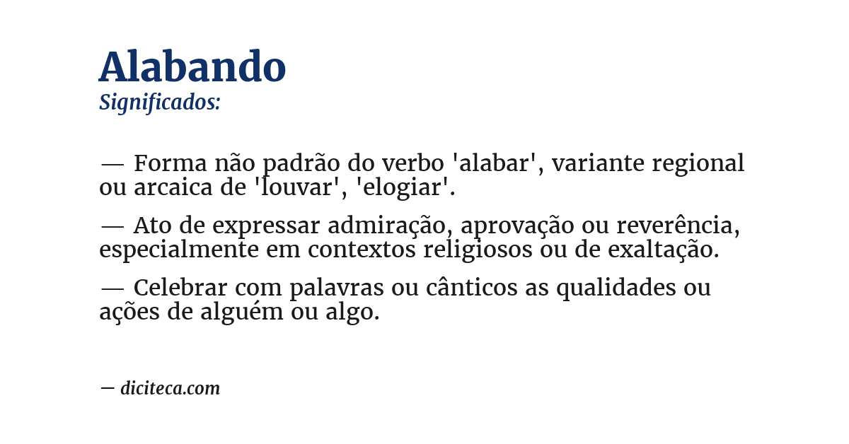 Significado de alabando
