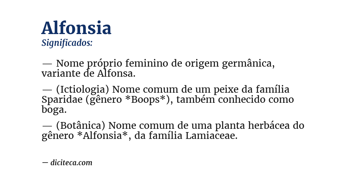 Significado de alfonsia