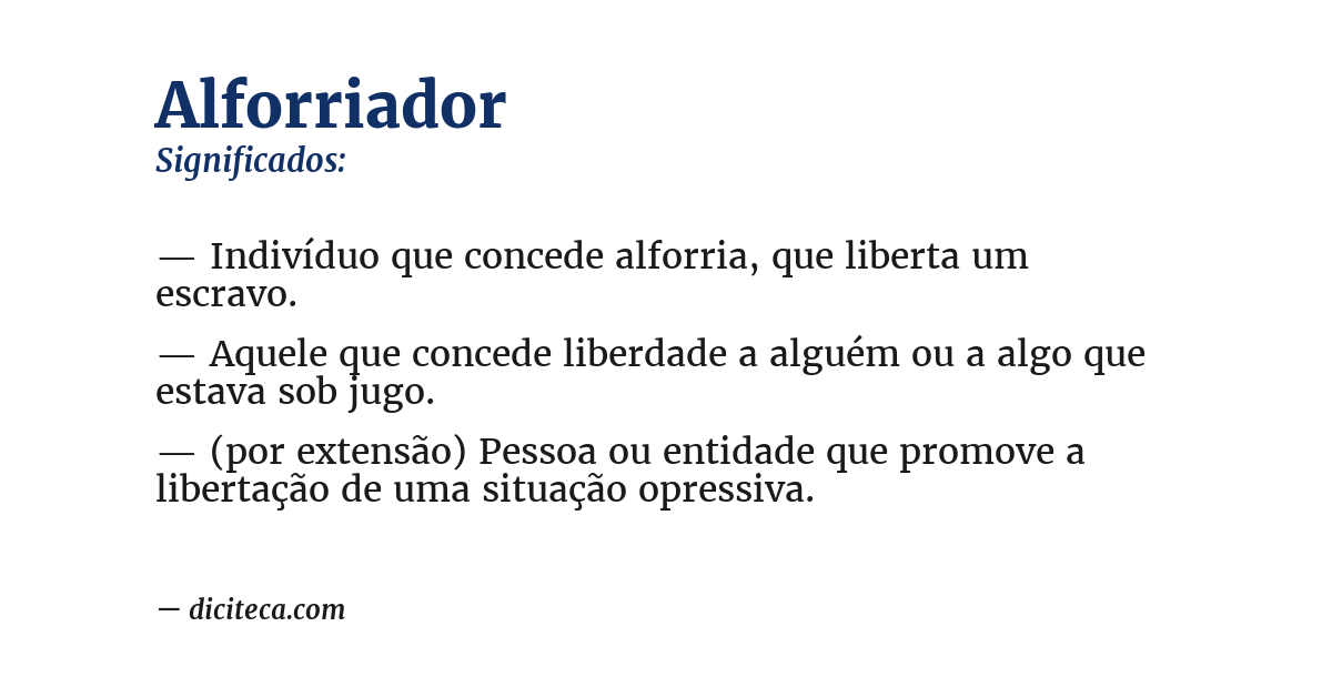 Significado de alforriador