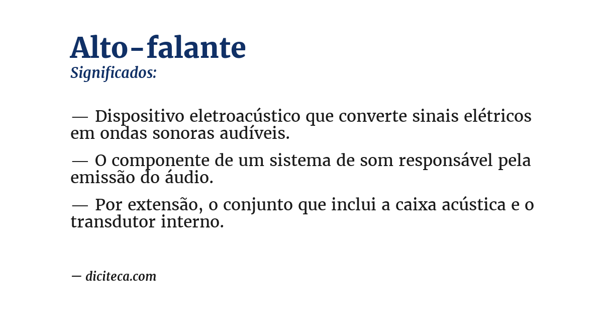 Significado de alto-falante