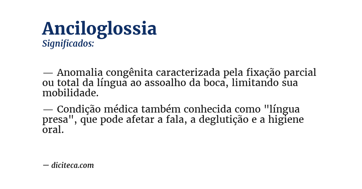 Significado de anciloglossia