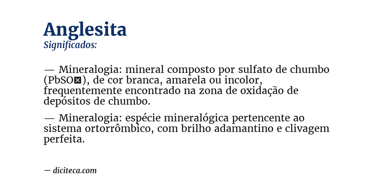 Significado de anglesita