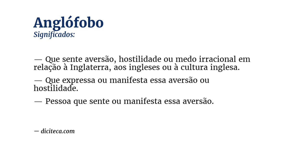 Significado de anglófobo