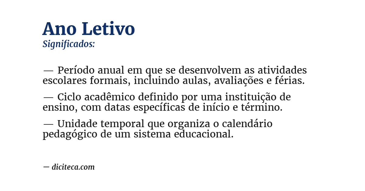Significado de ano letivo