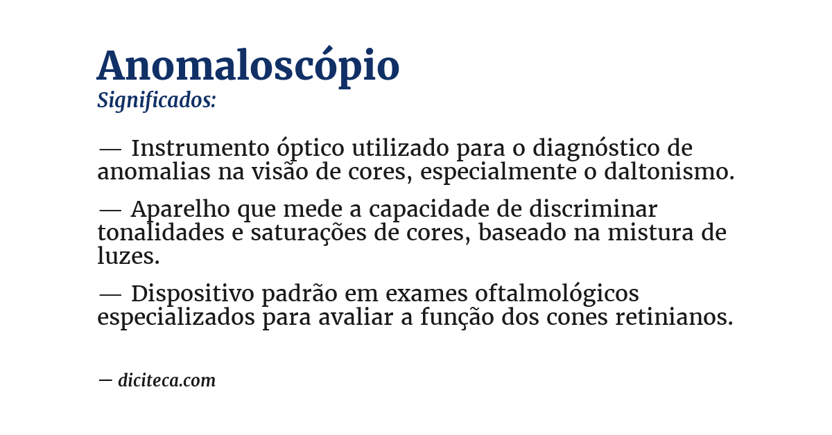 Significado de anomaloscópio