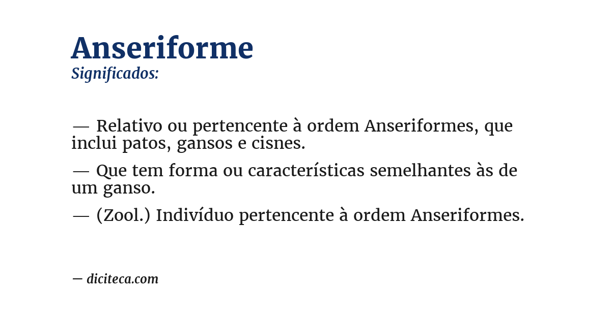 Significado de anseriforme