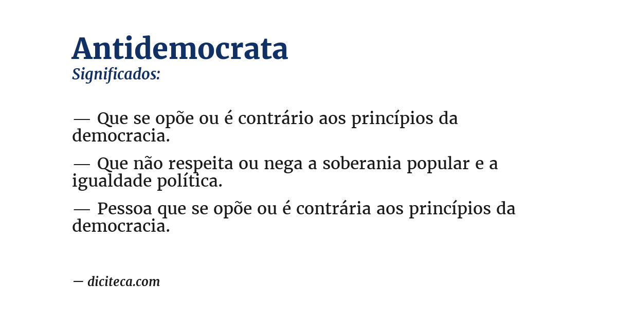 Significado de antidemocrata