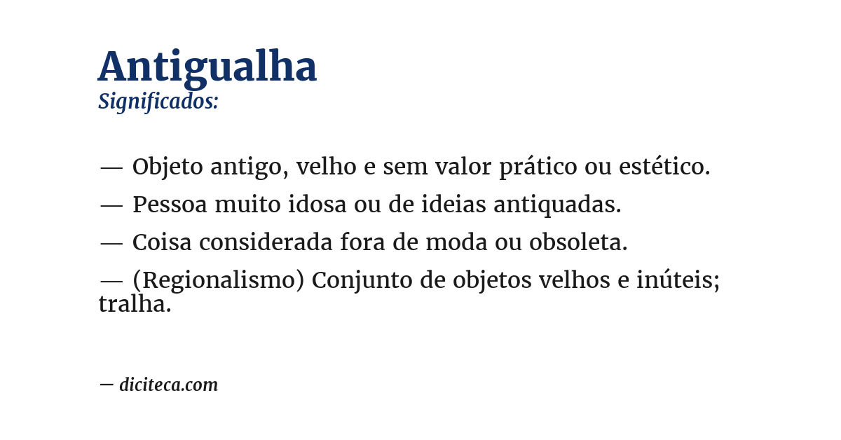 Significado de antigualha