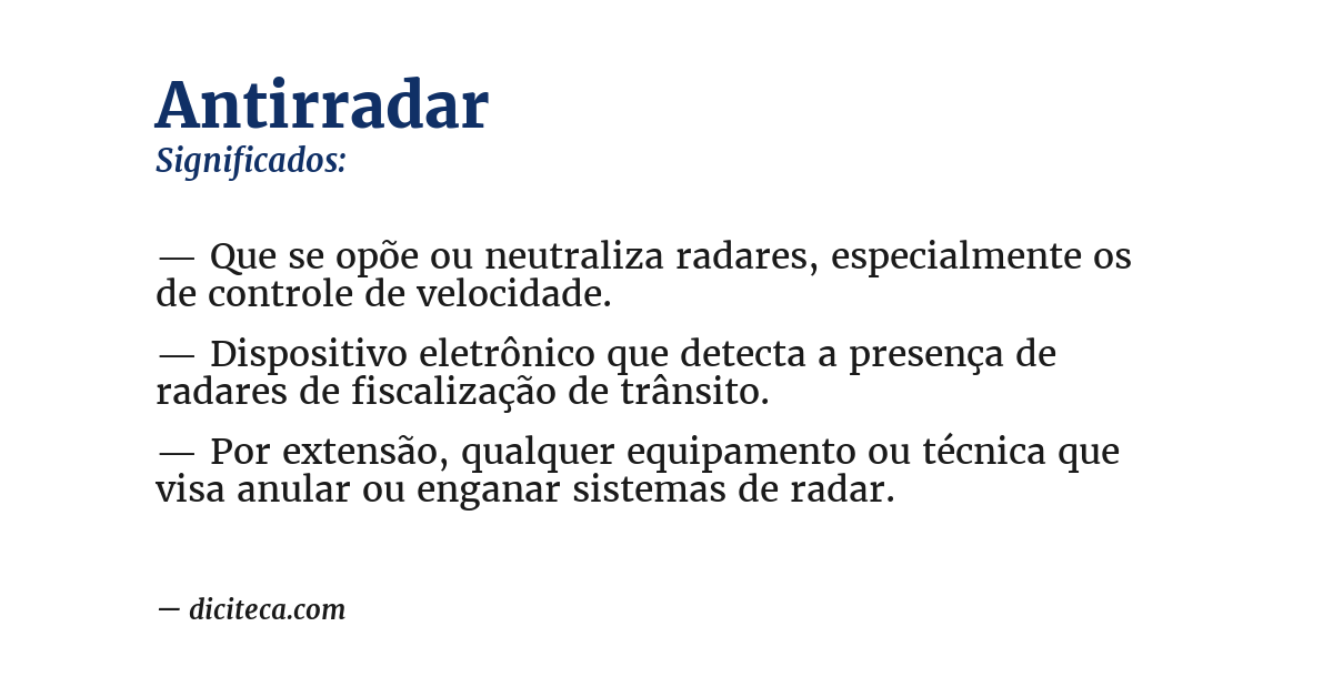 Significado de antirradar