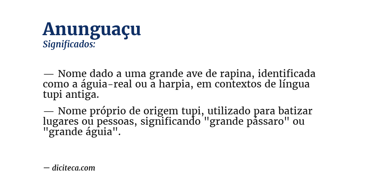 Significado de anunguaçu
