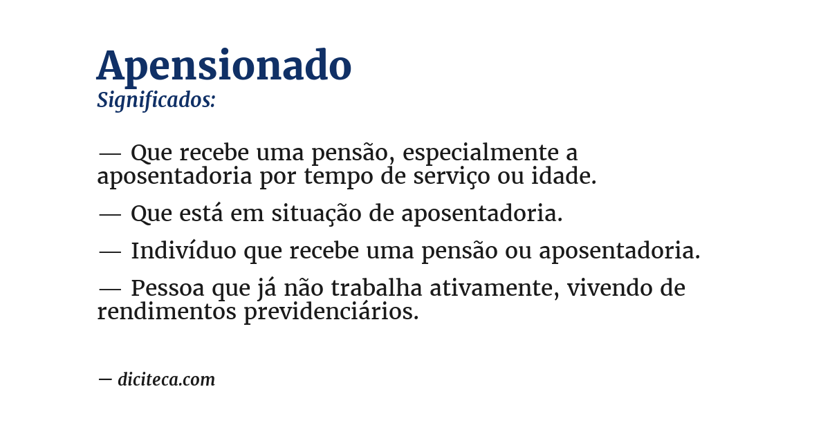 Significado de apensionado