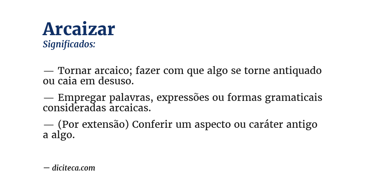 Significado de arcaizar