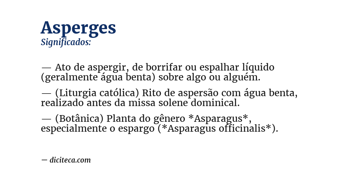 Significado de asperges