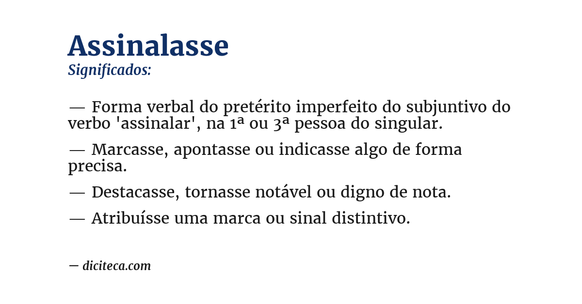 Significado de assinalasse