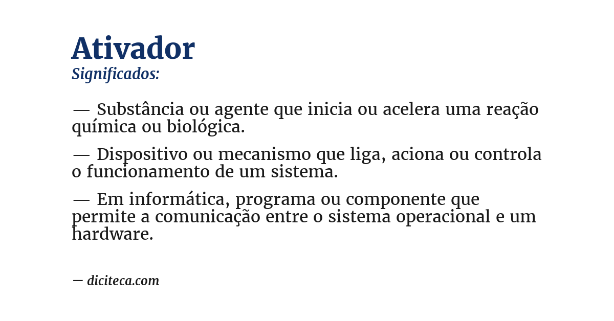 Significado de ativador