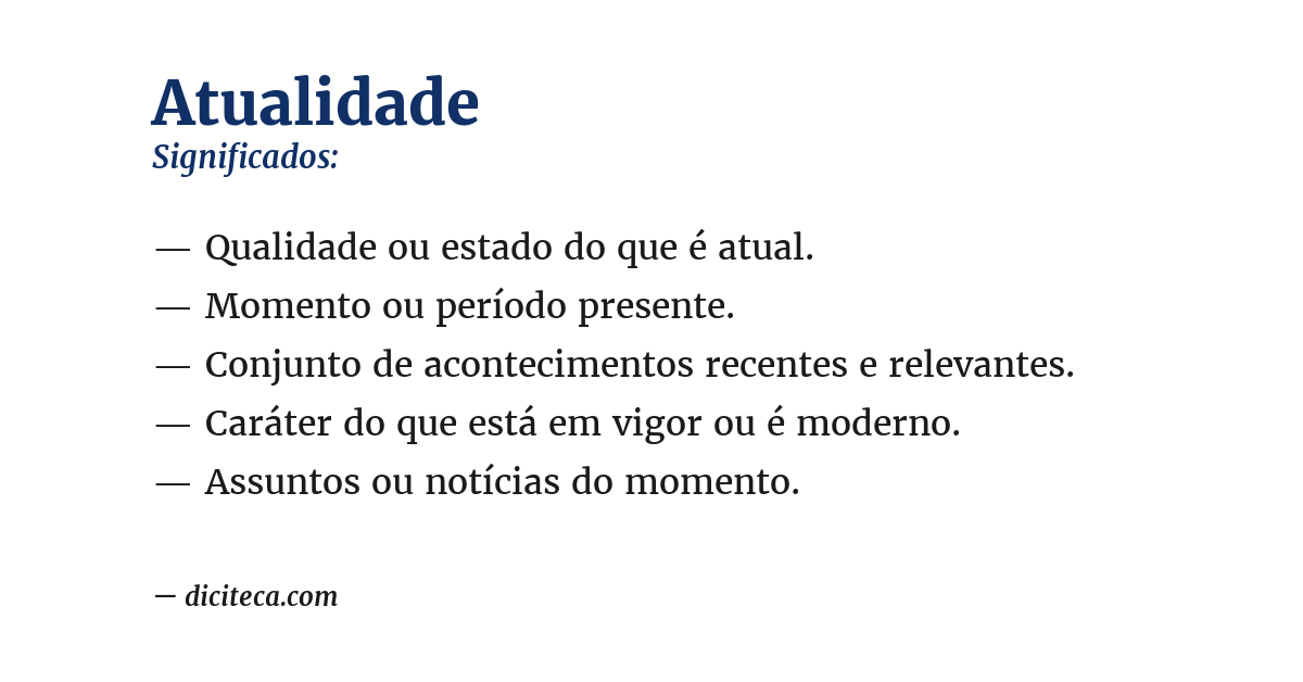 Significado de atualidade