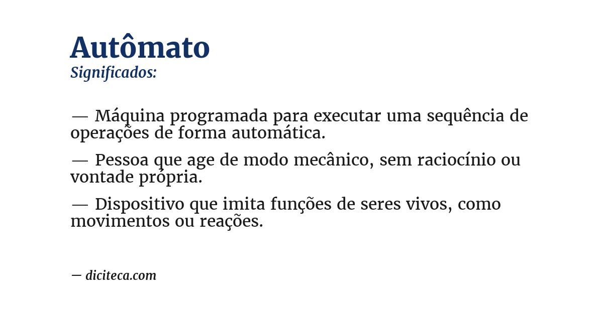 Significado de autômato